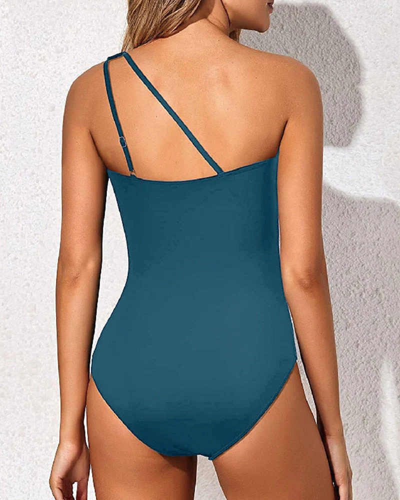 One Shoulder One Piece Swimsuit - Image 15