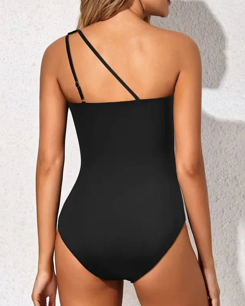One Shoulder One Piece Swimsuit - Image 3