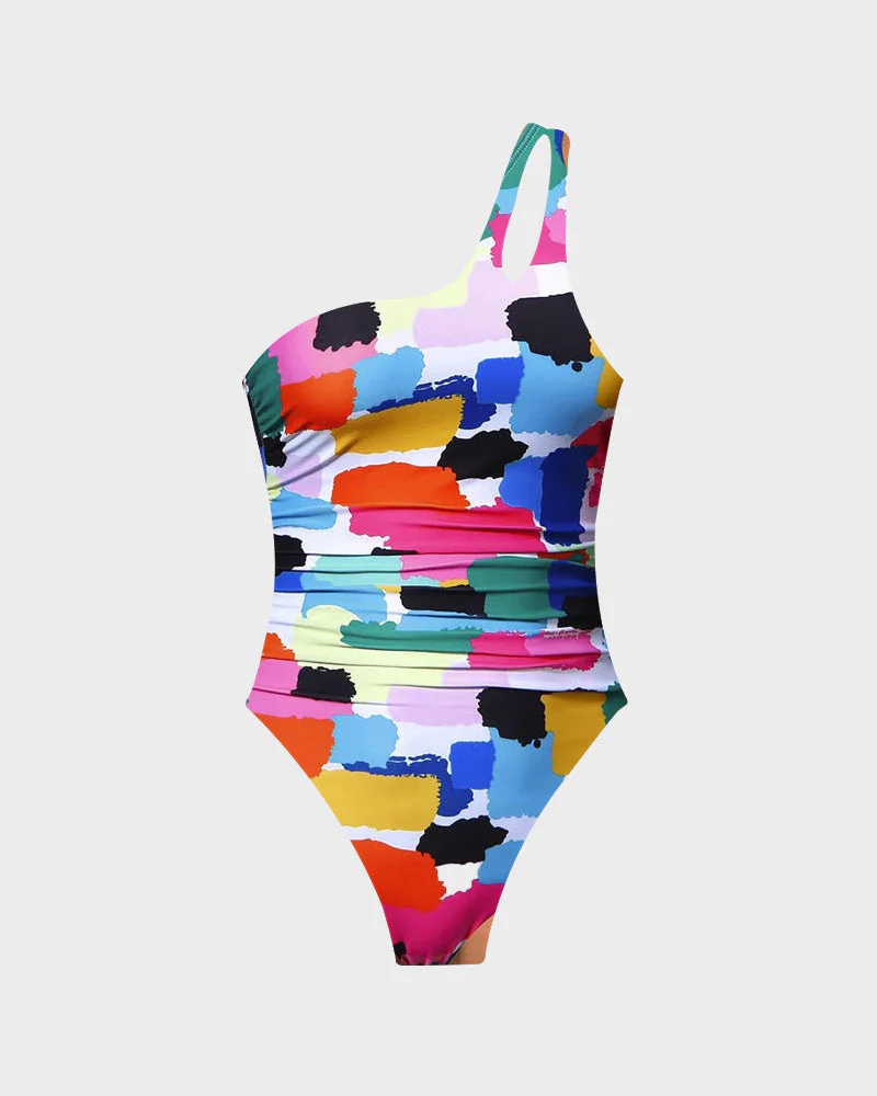 One Shoulder One Piece Swimsuit - Image 32