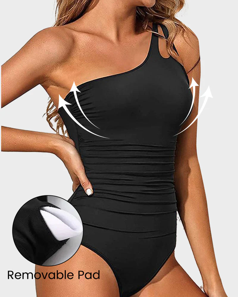 One Shoulder One Piece Swimsuit - Image 37