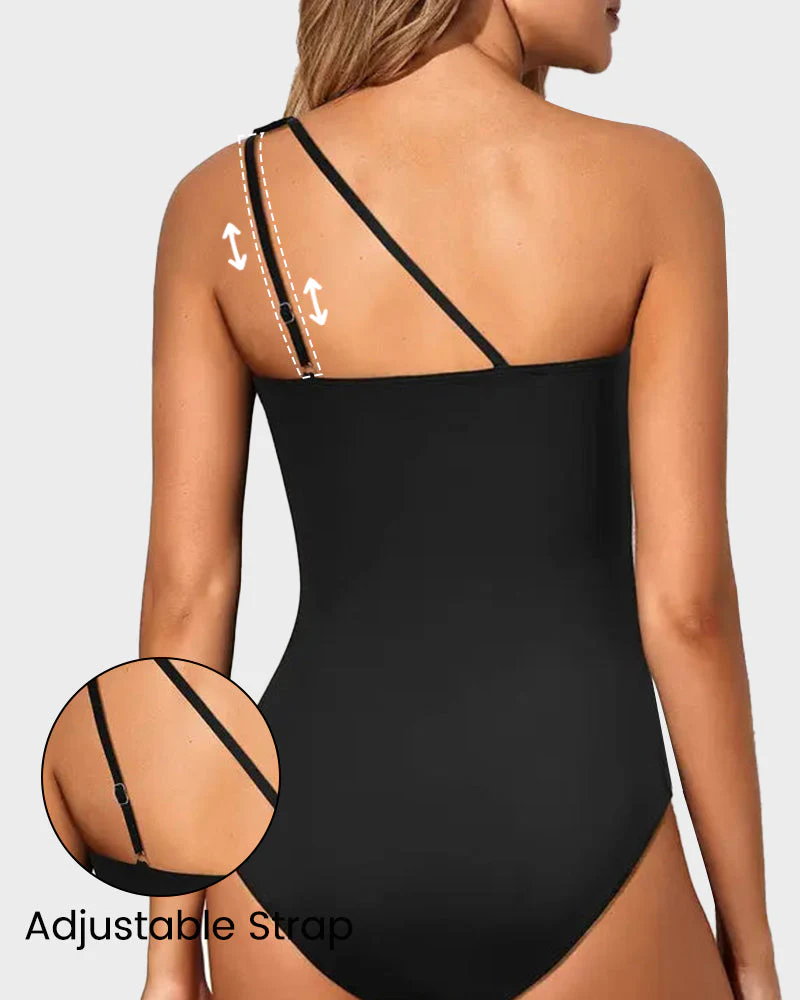 One Shoulder One Piece Swimsuit - Image 38