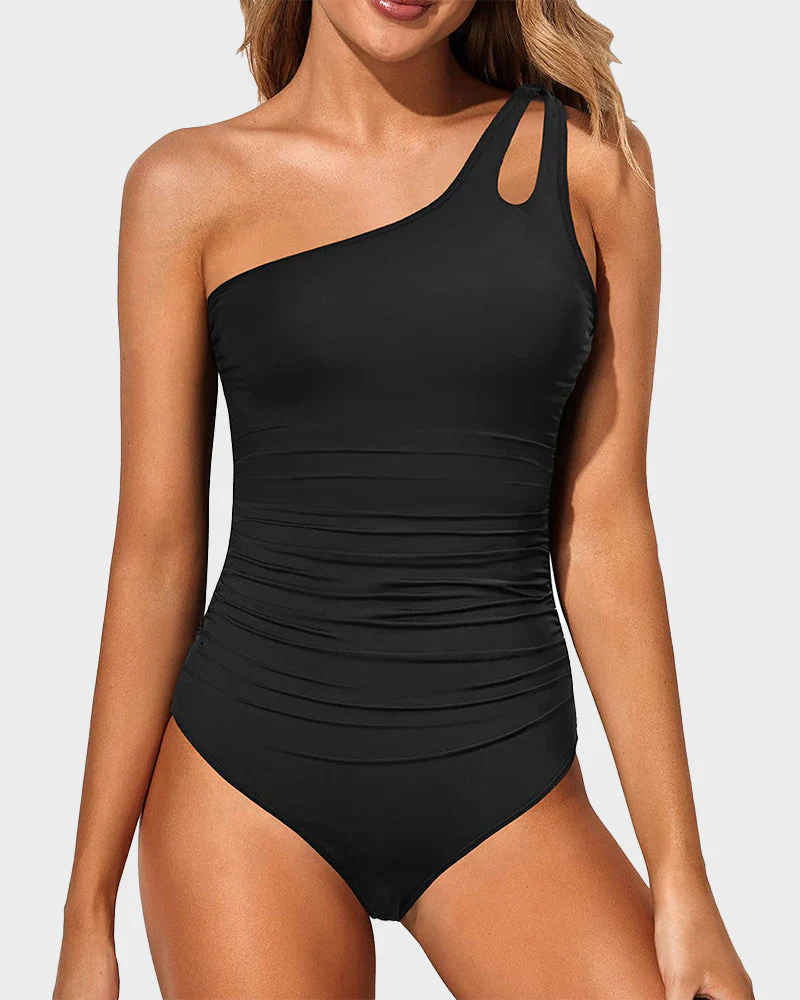 One Shoulder One Piece Swimsuit - Image 41