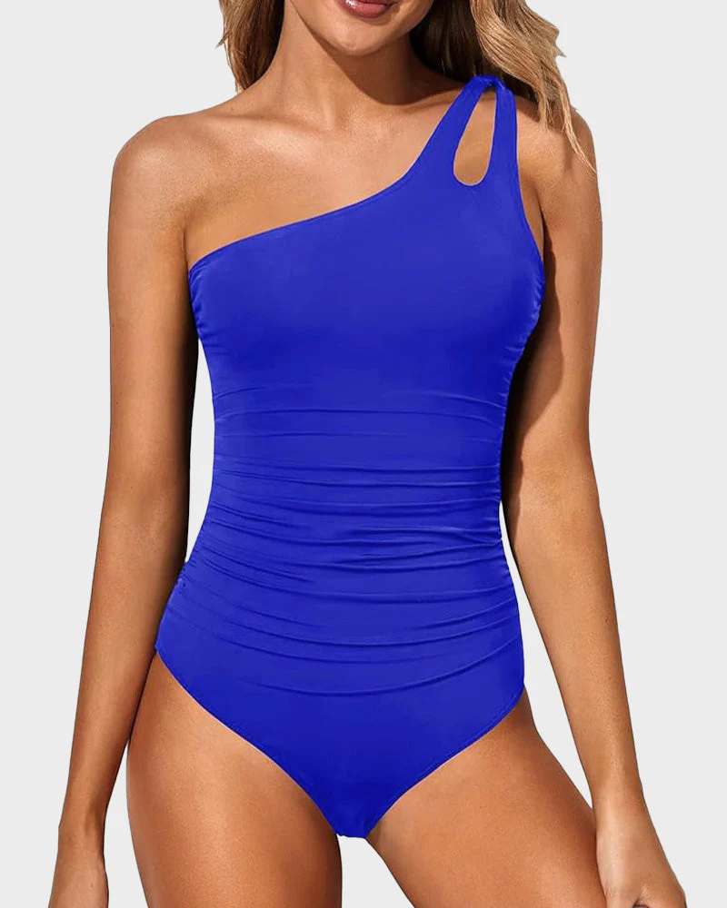 One Shoulder One Piece Swimsuit - Image 48