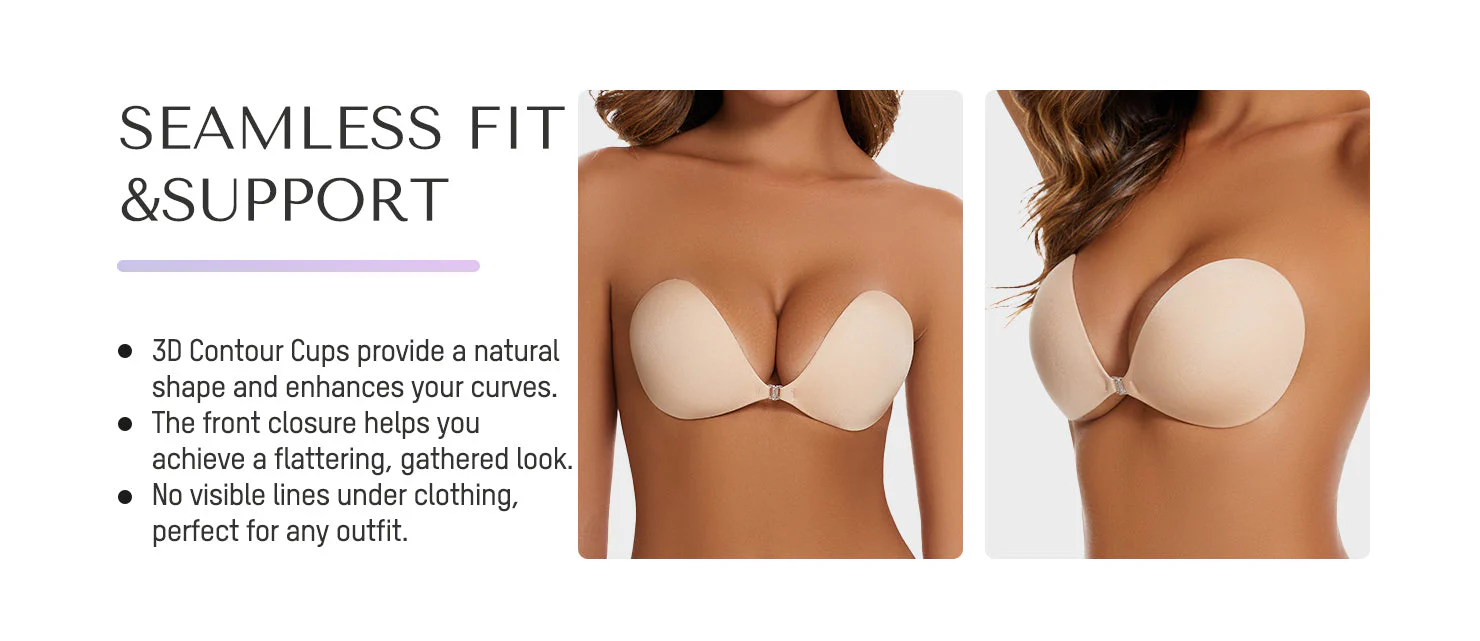 Front Closure Adhesive Invisible Push-Up Bra - Image 23
