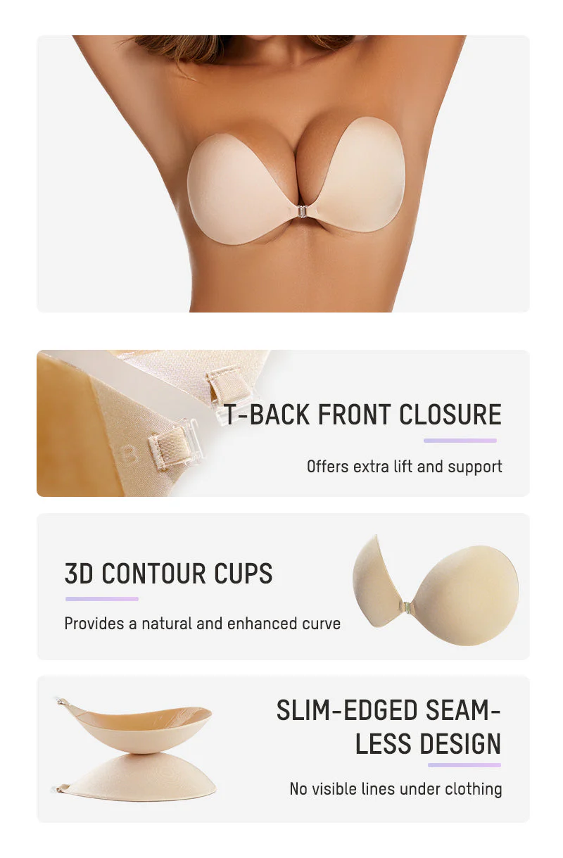 Front Closure Adhesive Invisible Push-Up Bra - Image 29
