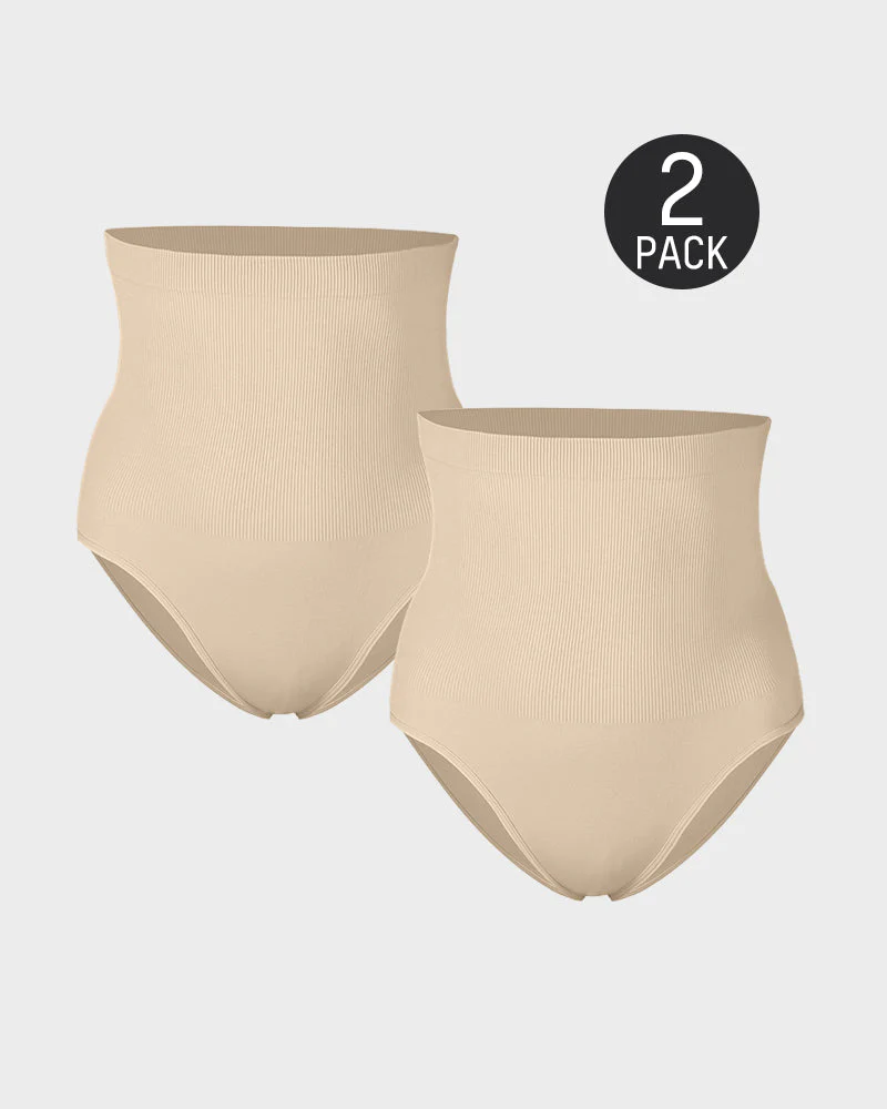 High Waist Tummy Control Brief Panty (2 Pack) - Image 20