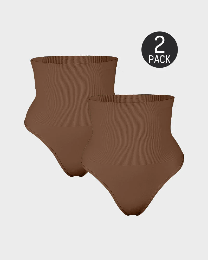 High Waist Tummy Control Thong Panty (2 Pack) - Image 19