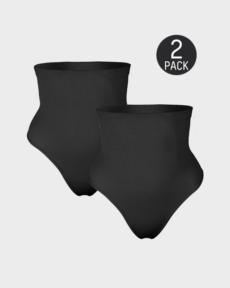 High Waist Tummy Control Thong Panty (2 Pack) - Image 25