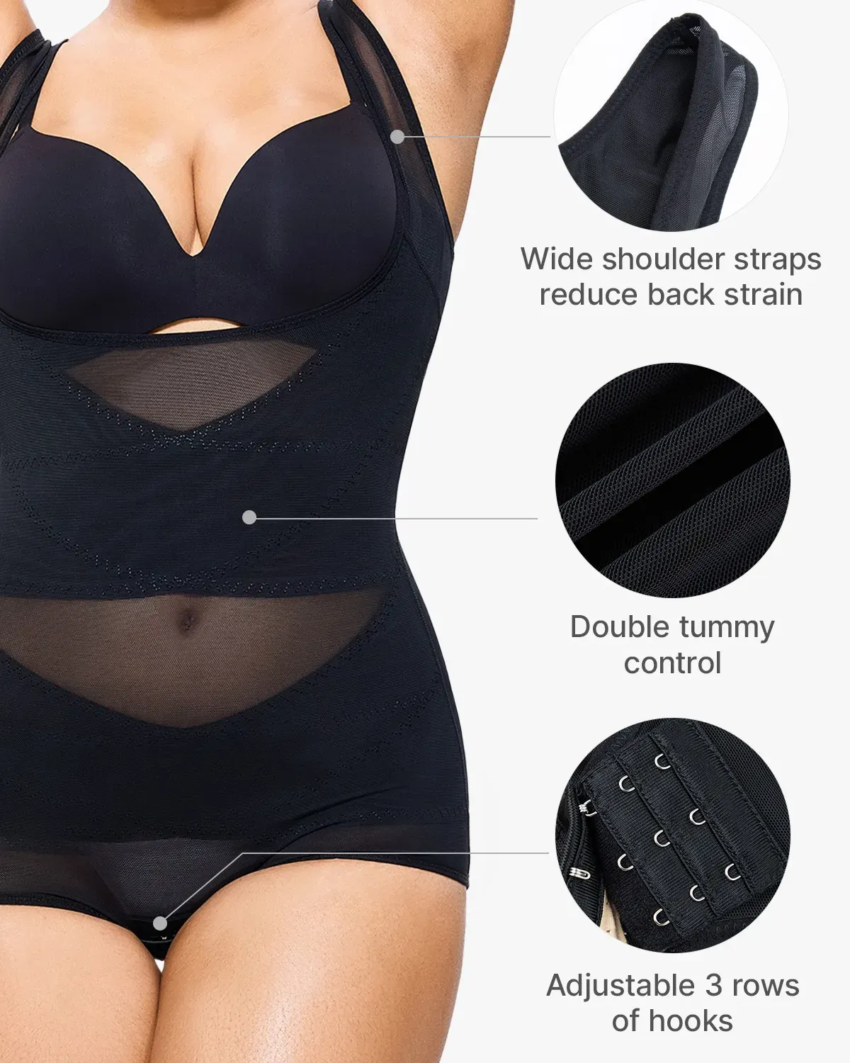 Mesh Tummy Tuck Body Triangle Shapewear - Image 10