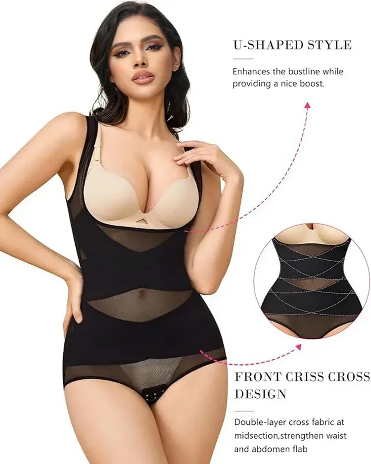 Mesh Tummy Tuck Body Triangle Shapewear - Image 11