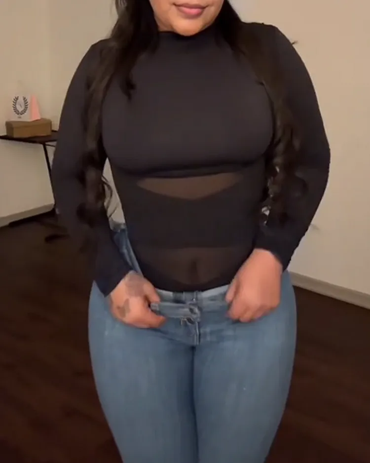 Mesh Tummy Tuck Body Triangle Shapewear - Image 16