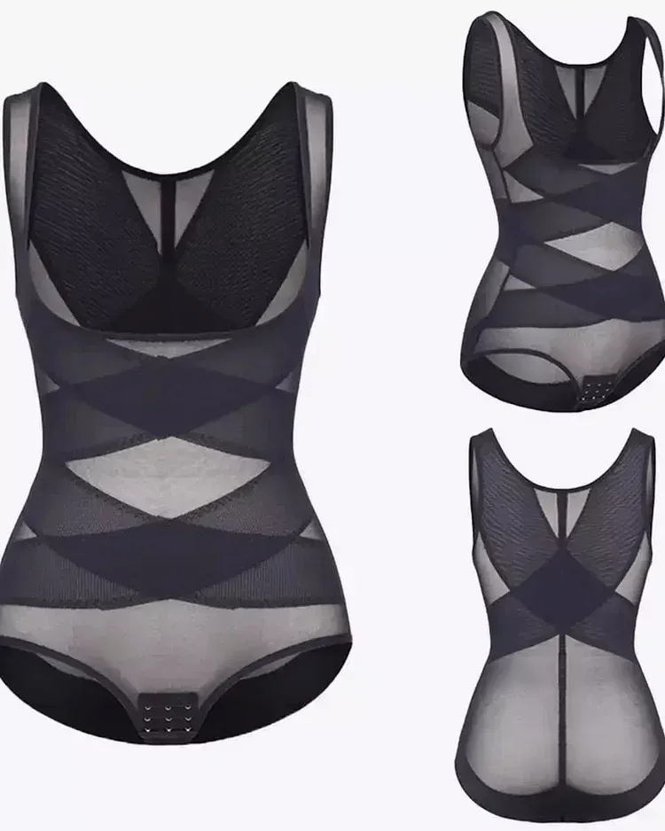 Mesh Tummy Tuck Body Triangle Shapewear - Image 19