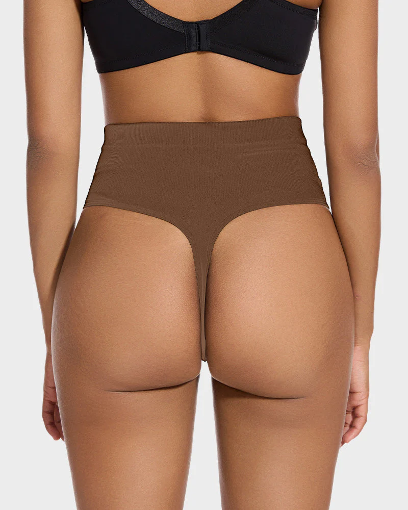 Mid-Waist Tummy Control Thong Panty (2 Pack) - Image 6
