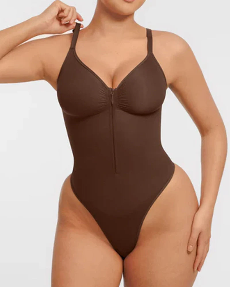 Seamless Covered Bust Jumpsuit Thong Bodysuit - Image 11