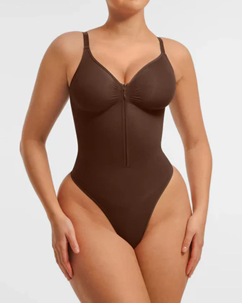 Seamless Covered Bust Jumpsuit Thong Bodysuit - Image 5