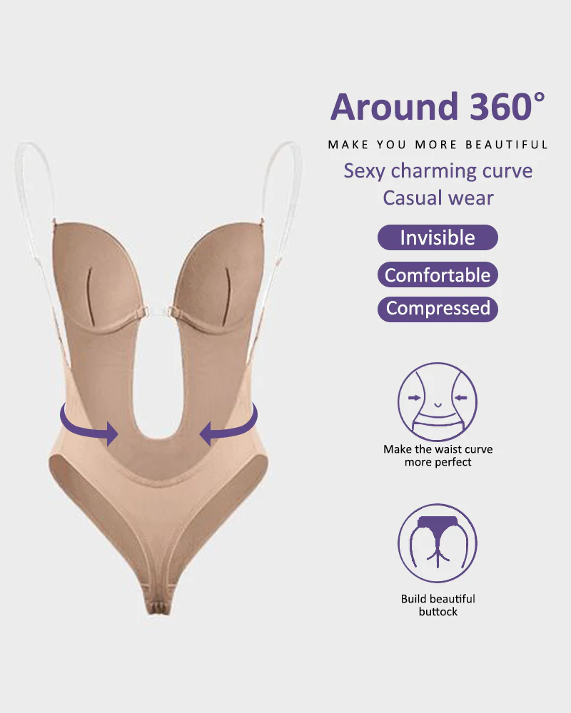 Strapless U Plunge Thong Bodysuit - Image 11