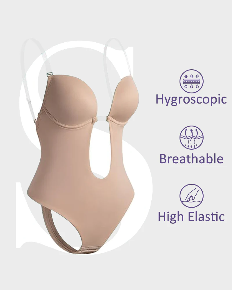 Strapless U Plunge Thong Bodysuit - Image 12