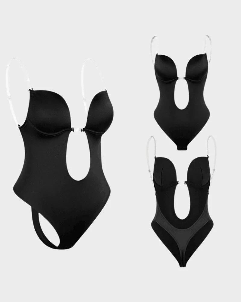 Strapless U Plunge Thong Bodysuit - Image 15