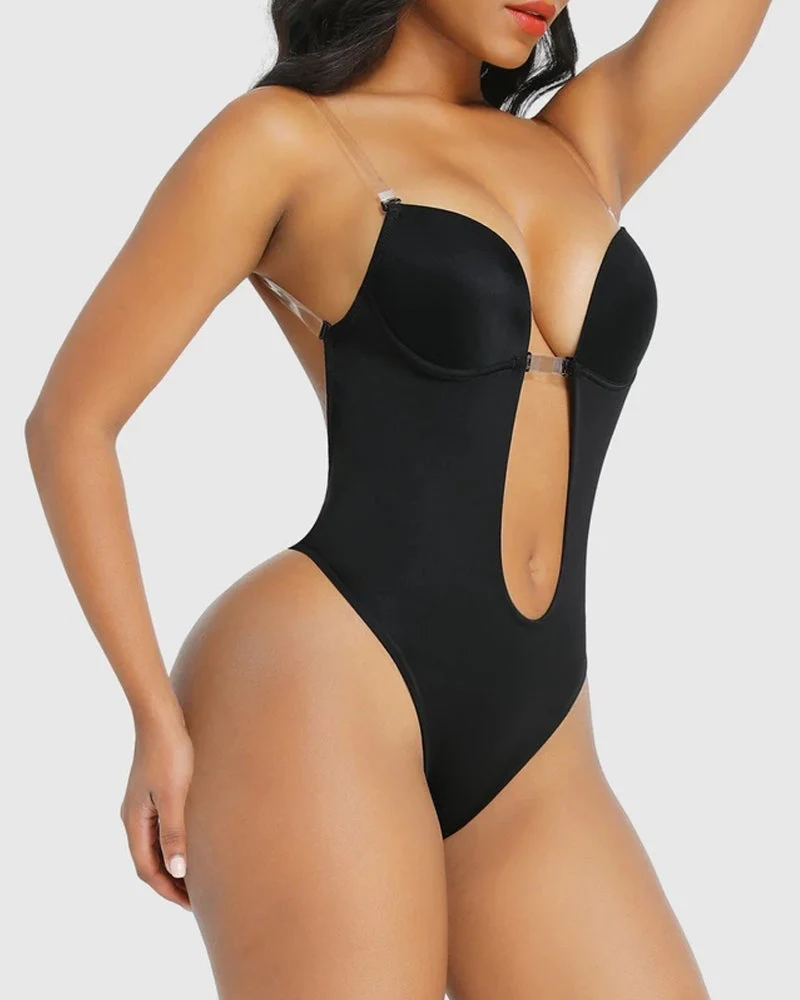 Strapless U Plunge Thong Bodysuit - Image 3