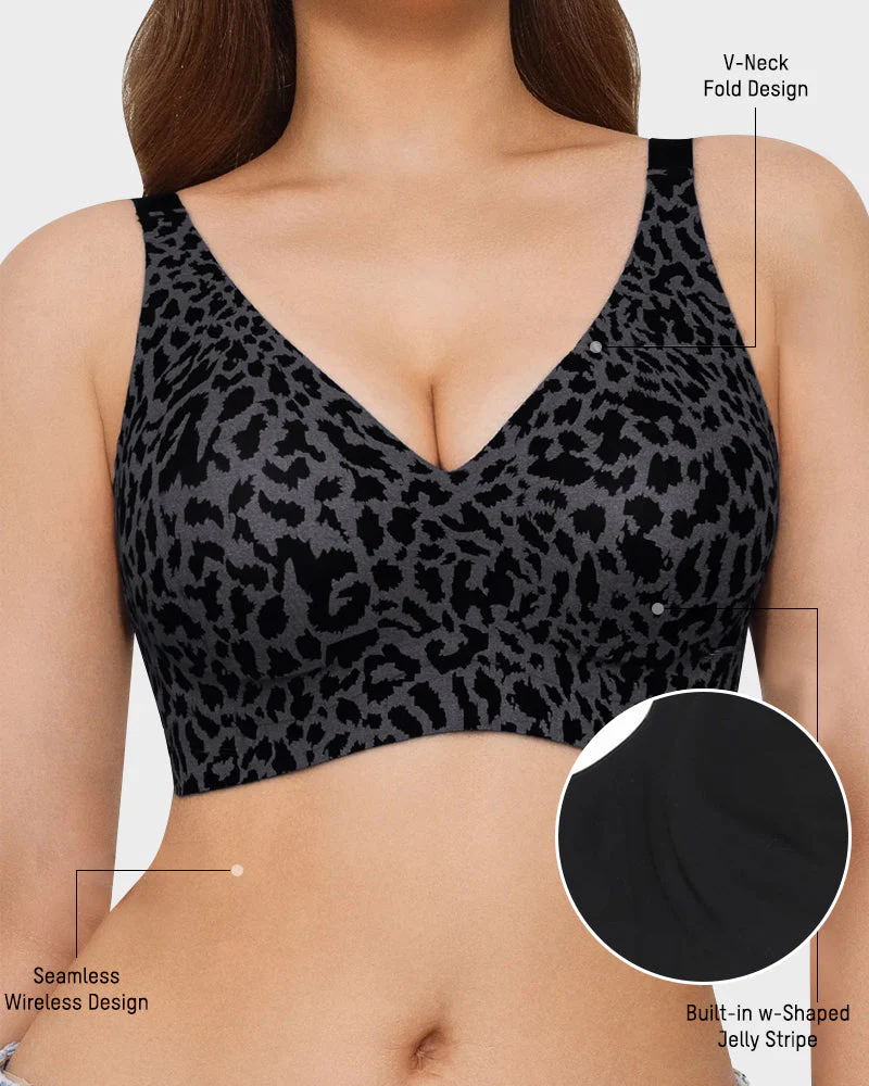 Wireless Leopard V-Neck Contour Bra - Image 12