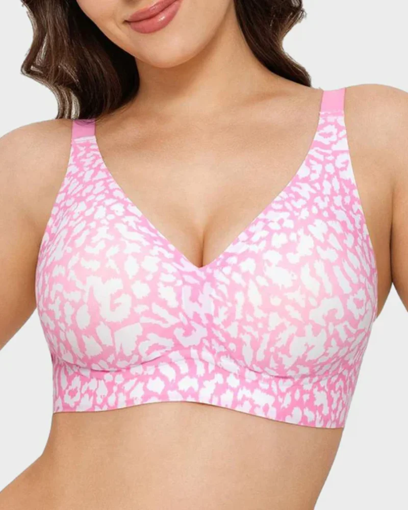 Wireless Leopard V-Neck Contour Bra - Image 13