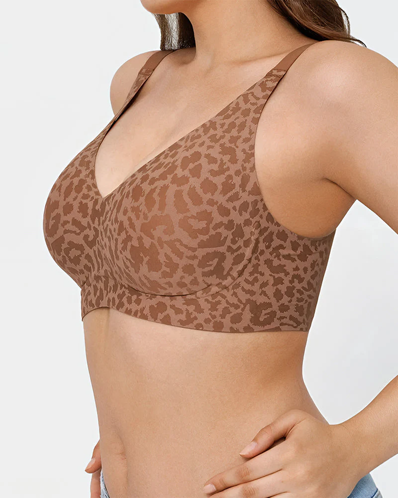 Wireless Leopard V-Neck Contour Bra - Image 3