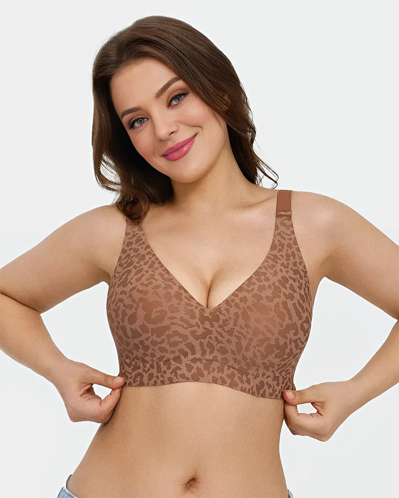 Wireless Leopard V-Neck Contour Bra - Image 5