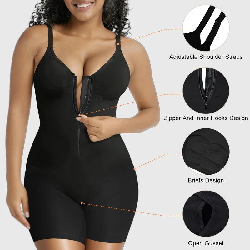 Women's Tummy Control Zip Bodysuit - Image 4